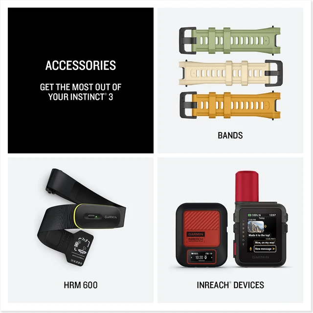 Alt view image 7 of 7 - Garmin Instinct 3 45mm AMOLED Citrine GPS Smartwatch 18 Day Battery Bundle