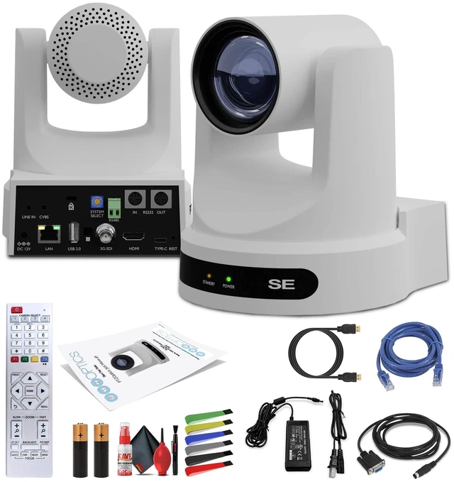 Alt view image 6 of 6 - PTZOptics Move SE PTZ Camera with 20x Optical Zoom (White) (PT20X-SE-WH-G3)