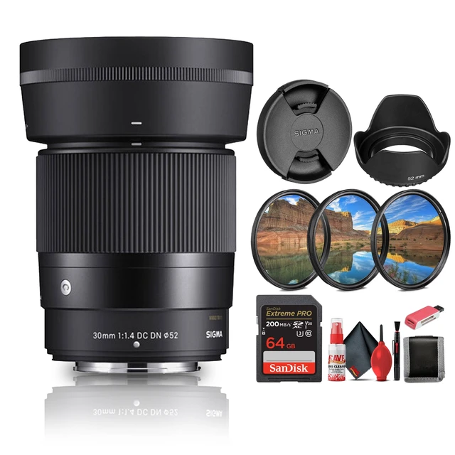 Alt view image 5 of 5 - Sigma 30mm f/1.4 DC DN Contemporary Lens for Nikon Bundle