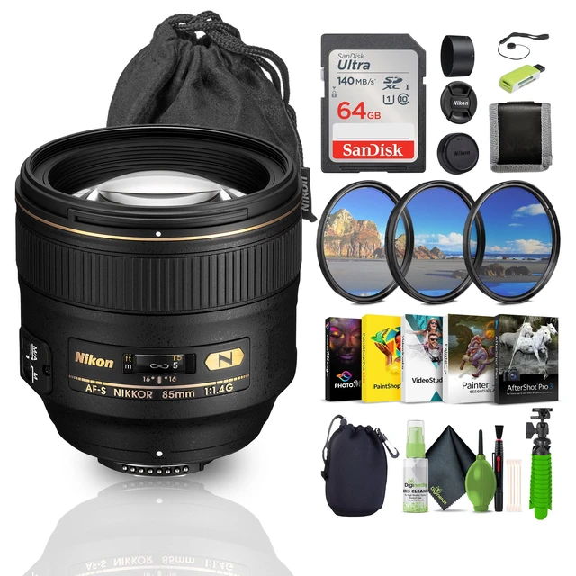 Alt view image 5 of 5 - Nikon AF-S NIKKOR 85mm f/1.4G Auto Focus Lens (2195) Bundle