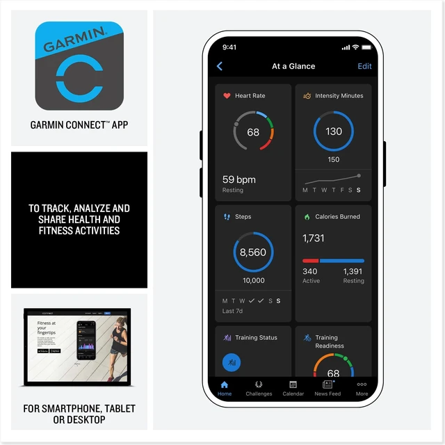 Alt view image 5 of 6 - Garmin fnix® 8 Pro, 51mm, AMOLED Display, Premium Connected Multisport GPS Smartwatch, inReach® Technology, Sapphire, Carbon Gray DLC Titanium with Black/Pebble Gray Silicone Band
