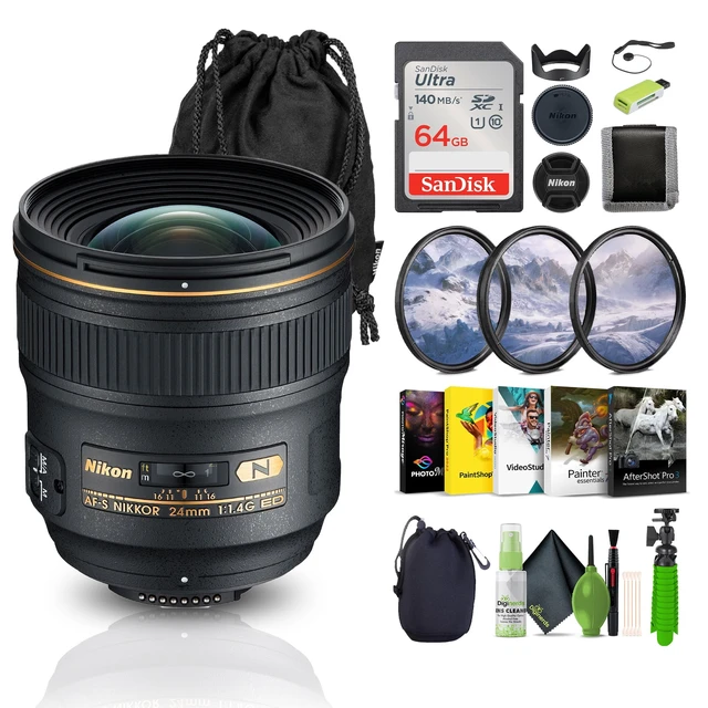 Alt view image 6 of 6 - Nikon AF-S NIKKOR 24mm f/1.4G ED Auto Focus Zoom Lens (2184) Bundle