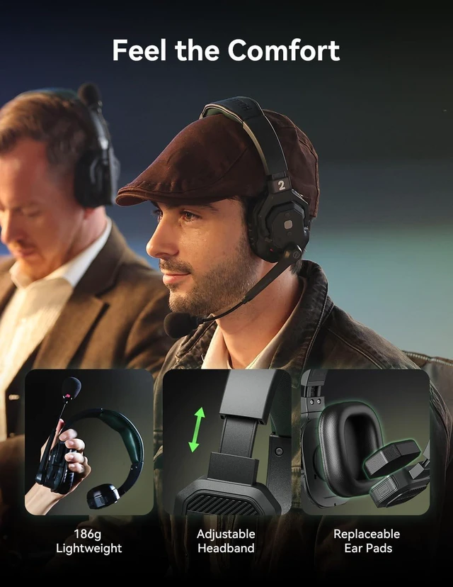 Alt view image 6 of 7 - Hollyland Solidcom SE PRO 4-User Wireless Intercom Headset Bundle