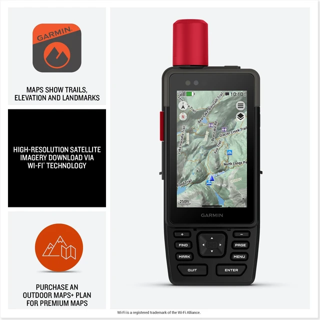 Alt view image 5 of 5 - Garmin® GPSMAP® H1i Plus, Premium GPS Handheld Navigator with inReach® Plus Technology to Share Texts, Photos, Voice Memos and SOS Off-Grid, Touchscreen and Buttons, Long Battery Life, Preloaded Maps