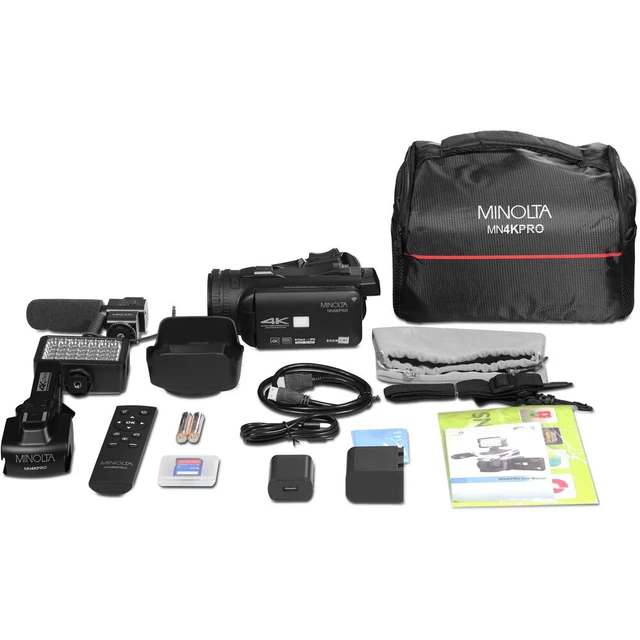 Alt view image 7 of 7 - Minolta MN4KPRO UHD 4K60 Camcorder Kit, 64GB SDHC/SDXC UHS-I Card Memory Card