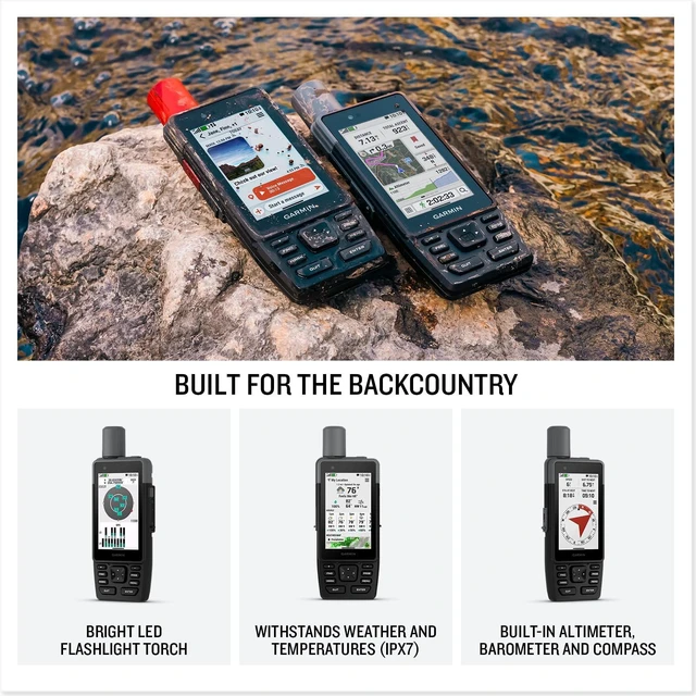 Alt view image 4 of 5 - Garmin® GPSMAP® H1, Premium GPS Handheld Navigator with Color Touchscreen and Buttons, Durable IP67 Water Rating, Long Battery Life, Built-in Flashlight, Preloaded Maps