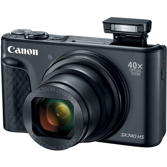 Alt view image 5 of 7 - Canon PowerShot SX740 HS Digital Camera (Black) (2955C001) + Bag + Card