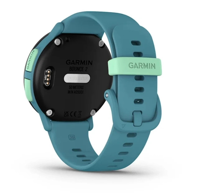Alt view image 7 of 7 - Garmin Bounce 2, Kids Smartwatch, Turquoise, Microfiber Cleaning Cloth