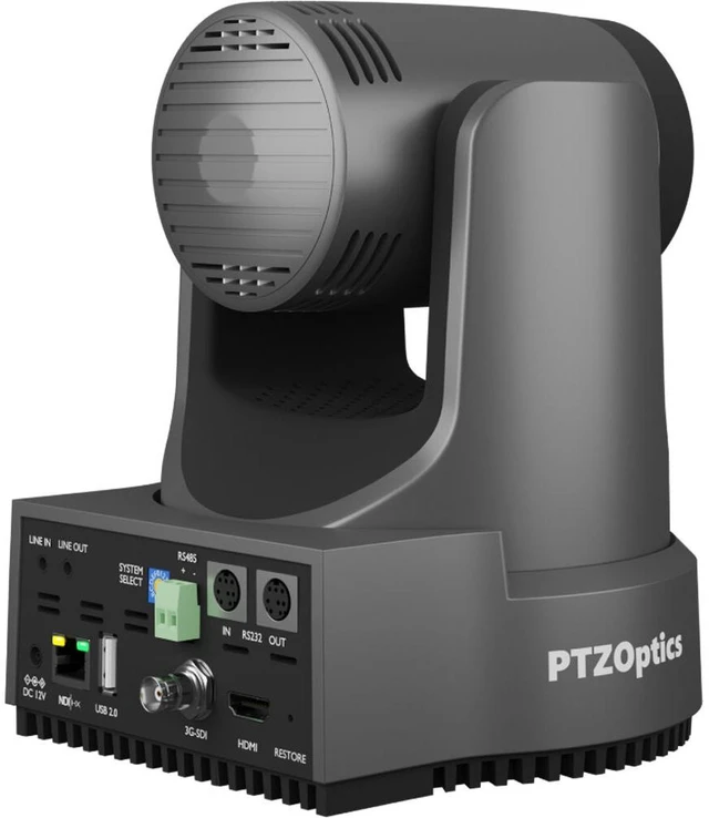 Alt view image 7 of 7 - PTZOptics Move 4K PTZ Camera with 12x Zoom (Gray) (PT12X-4K-GY-G3) + Wall Mount