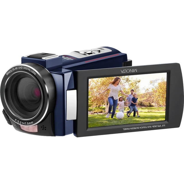 Alt view image 7 of 7 - Minolta MN4K25NV 4K Ultra HD 30 MP Night Vision Camcorder (MN4K25NV-W-BL) Bundle