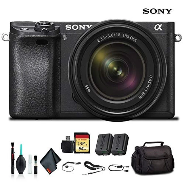 Alt view image 6 of 6 - Sony Alpha a6300 Mirrorless Camera with 18-135mm Lens Black ILCE-6300M/B With Soft Bag, Additional Battery, 64GB Memory Card, Card Reader , Plus Essential Accessories