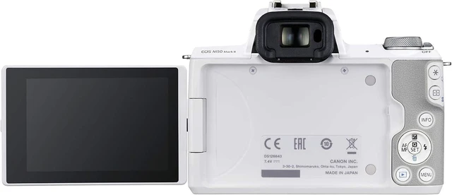 Alt view image 6 of 7 - Canon EOS M50 Mark II + EF-M 15-45mm is STM Kit White