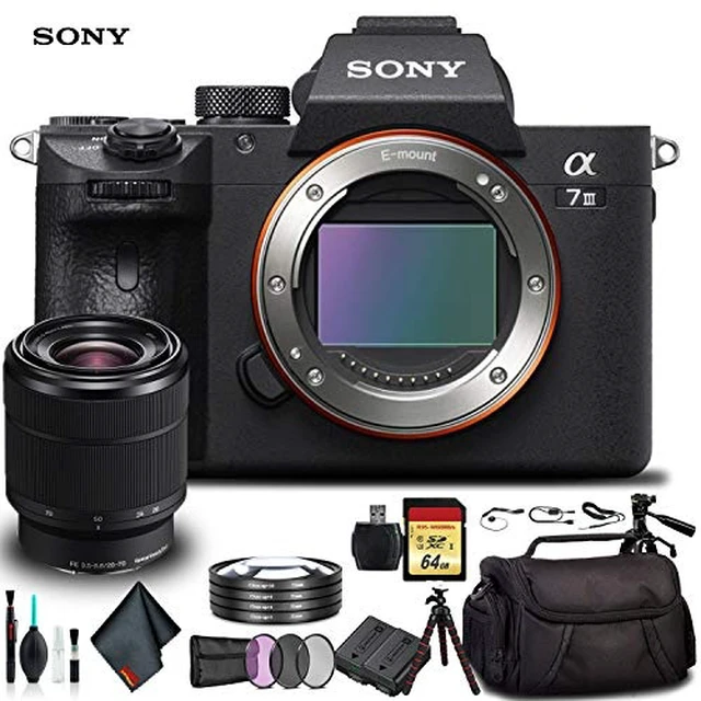 Alt view image 6 of 6 - Sony Alpha a7 III Mirrorless Camera with 28-70mm Lens ILCE7M3K/B With Soft Bag, Tripod, Additional Battery, 64GB Memory Card, Card Reader , Plus Essential Accessories
