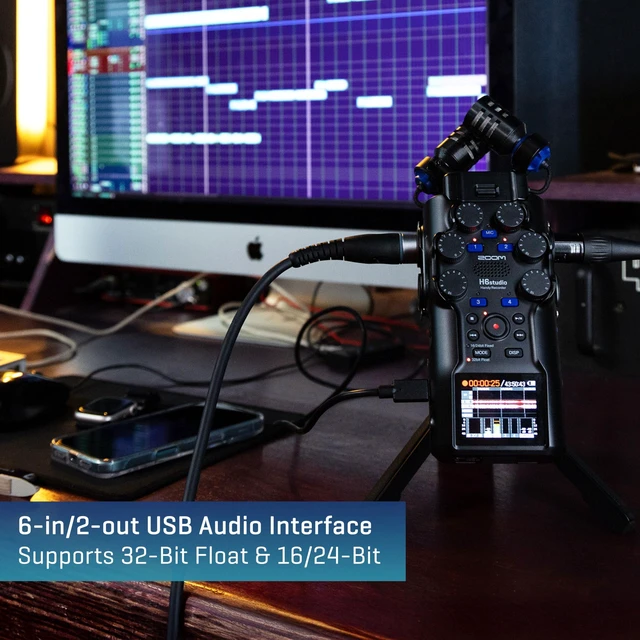 Alt view image 5 of 5 - Zoom H6studio 8-Track 32-Bit Float Handy Recorder