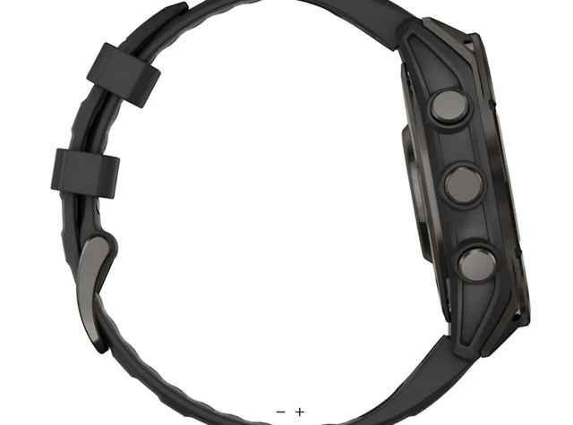 Alt view image 5 of 6 - Garmin fnix® 8, 47 mm, AMOLED, Sapphire, Carbon Gray DLC Titanium with Black/Pebble Gray Silicone Band