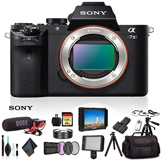 Alt view image 6 of 7 - Sony Alpha a7 II Mirrorless Camera ILCE7M2/B With Soft Bag, 2x Extra Batteries, Rode Mic, LED Light, External HD Monitor, 2x 64GB Memory Card, Sling Bag, Card Reader , Plus Essential Accessories