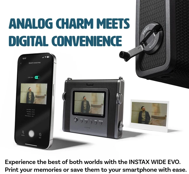 Alt view image 6 of 7 - FUJIFILM INSTAX WIDE EVO Hybrid Instant Film Camera, Pack of 2 instax Film