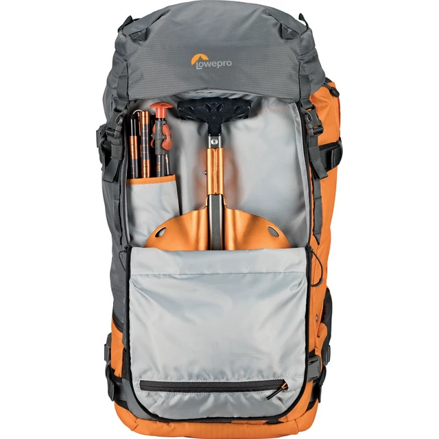Alt view image 6 of 7 - Lowepro Powder Backpack 500 AW (Gray and Orange) With 6Ave Photography Kit Bundle