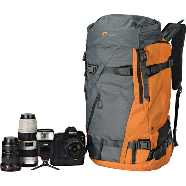 Alt view image 7 of 7 - Lowepro Powder Backpack 500 AW (Gray and Orange) With 6Ave Photography Kit Bundle
