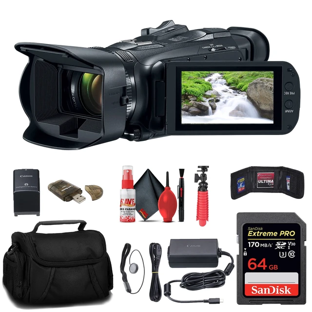 Alt view image 6 of 6 - Canon Vixia HF G70 UHD 4K Camcorder + 64GB Memory Card + Bag + More