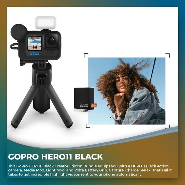 Alt view image 5 of 7 - GoPro HERO11 Creator Edition - Action Camera + 64GB Card and 2 Extra Batteries