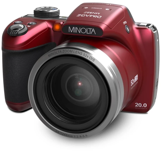 Alt view image 12 of 12 - Minolta MN52Z 20MP 4K Ultra HD Bridge Camera with 52x Optical Zoom - Red