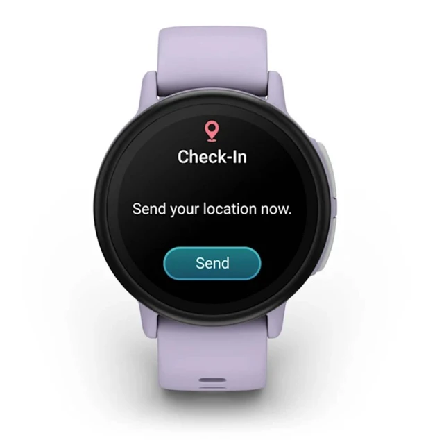 Alt view image 5 of 7 - Garmin Bounce 2, Kids Smartwatch, Light Purple, USB (USA) ADAPTERS