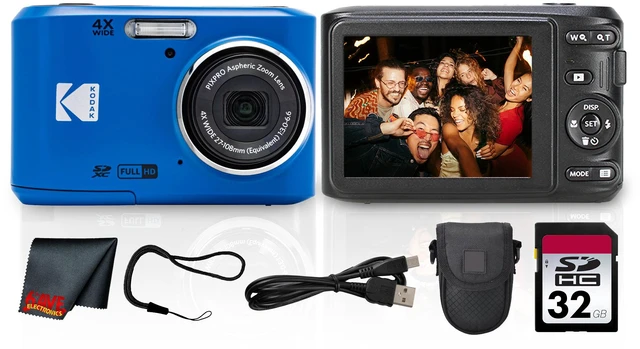 Main image of Kodak PIXPRO FZ45 Digital Camera (Blue) (FZ45BE) + 32GB Card + Camera Case + Cleaning Cloth