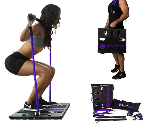 Alt view image 6 of 6 - BodyBoss Home Gym 2.0 - Full Portable Gym Home Workout Package - Purple
