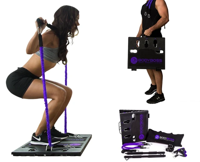 Alt view image 6 of 6 - BodyBoss Home Gym 2.0 - Full Portable Gym Home Workout Package - PKG4-Purple