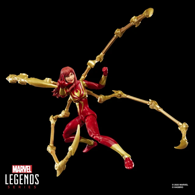 Alt view image 5 of 5 - Spider-Man Marvel Legends Series Magic: The Gathering Mary Jane Watson (Iron Spider), 6-Inch Action Figure & Exclusive Foil Collectible Card Game Trading Card