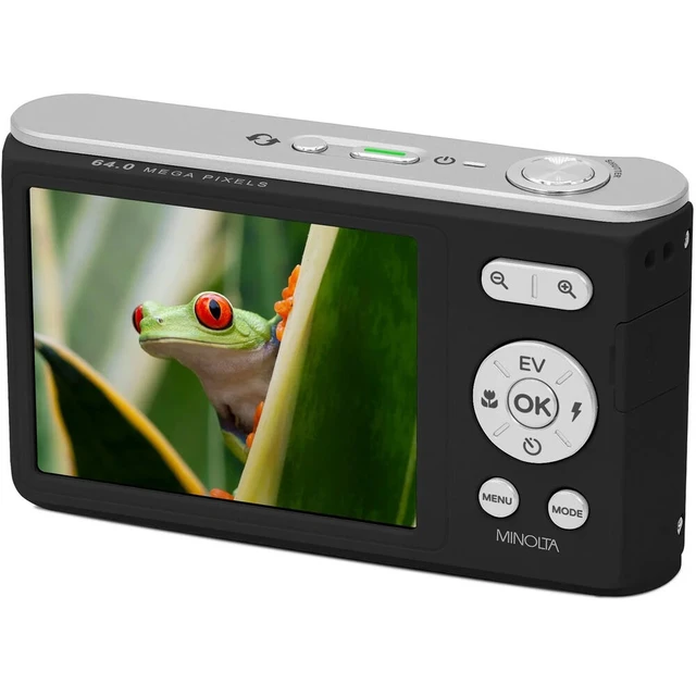 Alt view image 7 of 7 - Minolta MNZ6E Dual Screen Digital Camera (Black), 64MP Digital Camera, 4K UHD Video, 6x Optical Zoom, Dual LCD Screens, + More