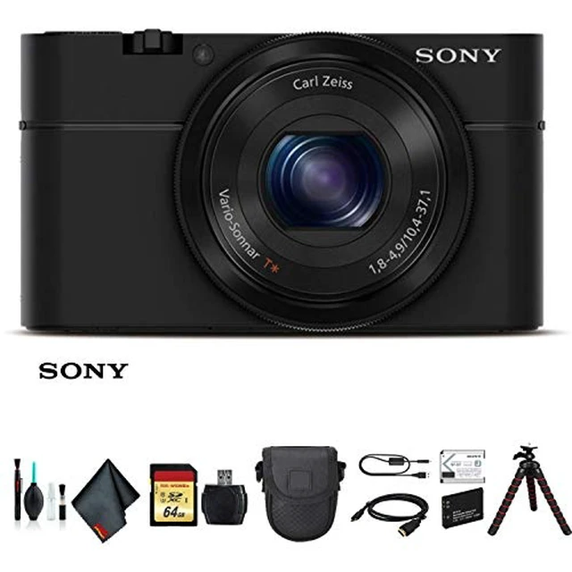 Alt view image 6 of 6 - Sony Cyber-shot DSC-RX100 Camera DSCRX100/B With Soft Bag, Tripod, Additional Battery, 64GB Memory Card, Card Reader , Plus Essential Accessories