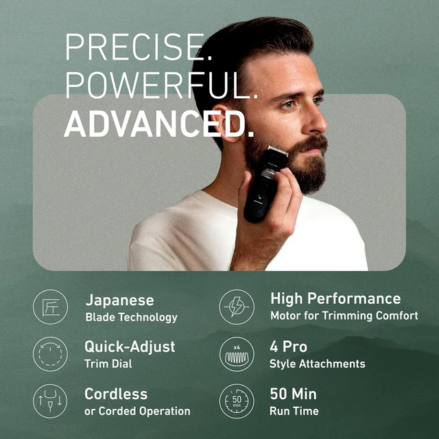 Alt view image 2 of 5 - Panasonic ER-GB96-K Long Beard Trimmer for Men (Black)