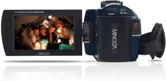 Alt view image 11 of 14 - Minolta MN4K25NV 4K Ultra HD 30MP 3" Touchscreen Camcorder with Night Vision, Blue