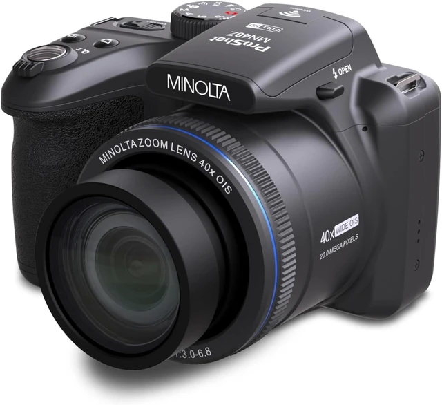 Alt view image 5 of 7 - Minolta 20 Mega Pixels 40x Optical Zoom Digital Camera with 1080p FHD Video, Black