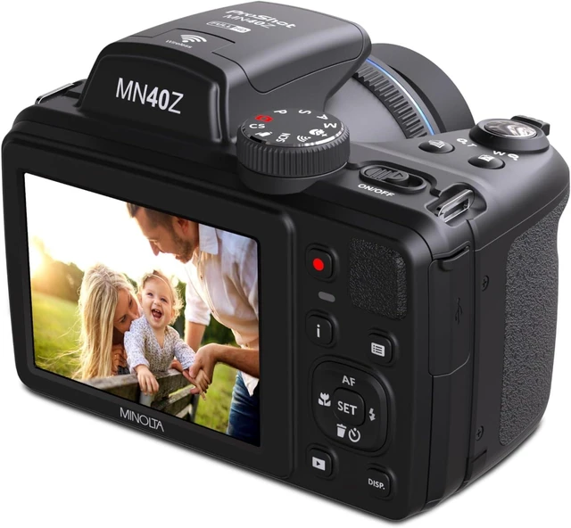 Alt view image 6 of 7 - Minolta 20 Mega Pixels 40x Optical Zoom Digital Camera with 1080p FHD Video, Black