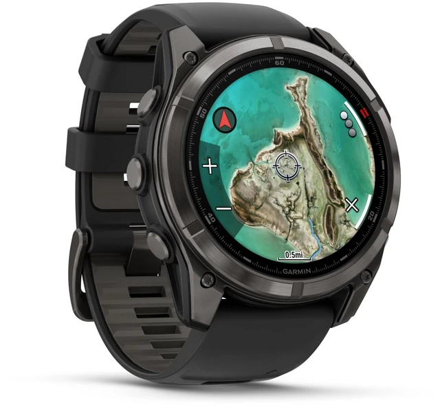 Alt view image 3 of 4 - Garmin fnix 8 Pro - 51 mm, MicroLED, Sapphire, Carbon Gray DLC Titanium with Black/Pebble Gray