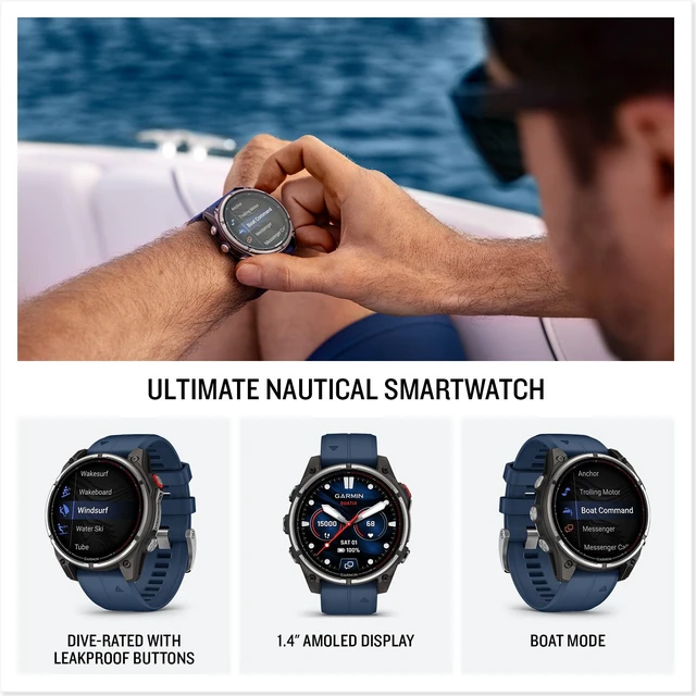 Alt view image 3 of 7 - Garmin quatix 8 Pro 47mm Smartwatch AMOLED inReach Bundle