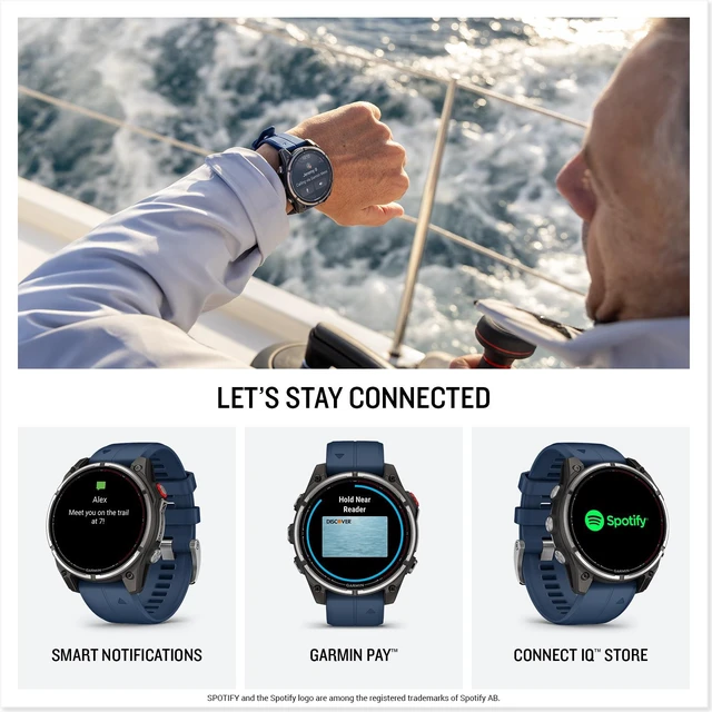 Alt view image 5 of 7 - Garmin quatix 8 Pro 47mm Smartwatch AMOLED inReach Bundle