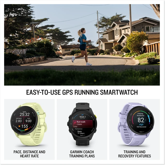 Alt view image 3 of 7 - Garmin Forerunner 70 GPS Running Smartwatch Black 1.2" AMOLED Display Kit
