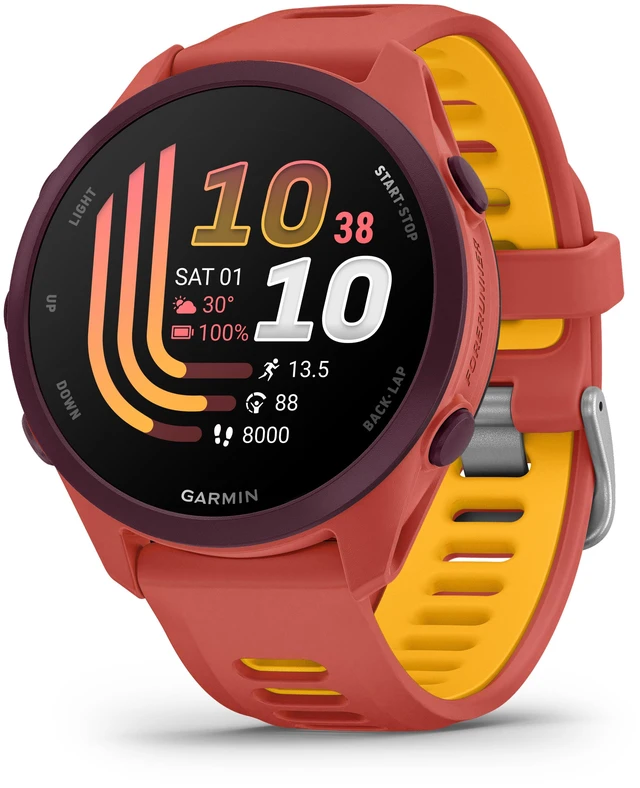 Alt view image 2 of 7 - Garmin Forerunner 170 Music GPS Running Smartwatch Red Pink/Mango Bundle