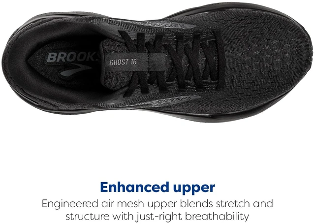 Alt view image 5 of 6 - Brooks Womens Ghost 16 Neutral Running Shoe - Black/Black/Ebony - 8 Narrow
