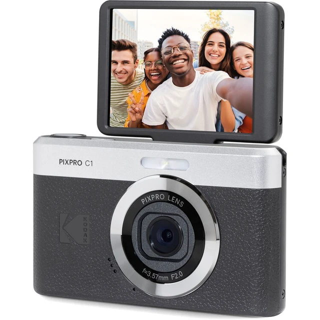 Alt view image 7 of 7 - Kodak PIXPRO C1 Digital Camera (Black) 13MP Compact Camera + More