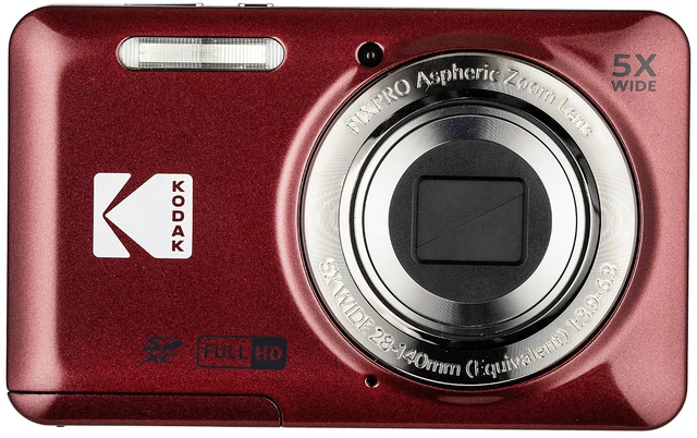 Alt view image 2 of 7 - Kodak PIXPRO FZ55 Digital Camera (Red) (FZ55RD) + 32GB Card + Case + Cleaning Cloth