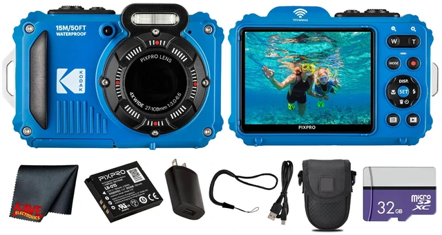 Main image of Kodak PIXPRO WPZ2 Digital Camera (Blue) (WPZ2BL) + 32GB Card + Case + Cleaning Cloth