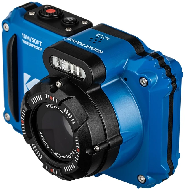 Alt view image 7 of 7 - Kodak PIXPRO WPZ2 Digital Camera (Blue) (WPZ2BL) + 32GB Card + Case + Cleaning Cloth