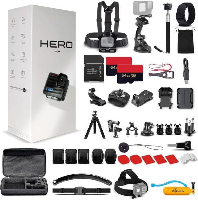 Main image of Go Pro HERO Compact - Waterproof Action Camera 50 In 1 Accessory + 2 X 64GB