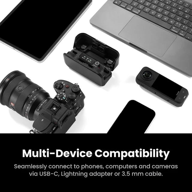 Alt view image 2 of 7 - Insta360 Mic Pro 2-Person Wireless Microphone System Bundle