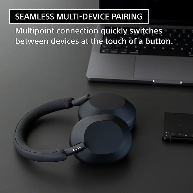 Alt view image 6 of 7 - Sony WH-1000XM5 Noise-Canceling Wireless Over-Ear Headphones (Black) Bundle